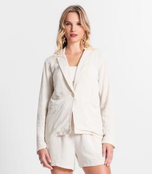 Blazer De Linho Strong Feminino Endless Bege - Blazer Feminino ...