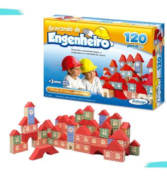 Blocos Montar Engenheiro Madeira Castelinho Com 120 Peças Encaixe de Peças  Brinquedo Infantil - Xalingo - Brinquedos de Montar e Desmontar - Magazine  Luiza