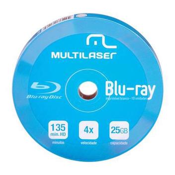 Blu-Ray BD-R 25GB 4x - Dual Layer - Printable - Tubo com 10