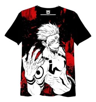 Camisa Camiseta Full 3d Desenho Nuvem Anime - Preto