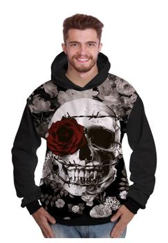 Casaco Moletom Moletom Caveira Masculino Blusão Moletom Masculino