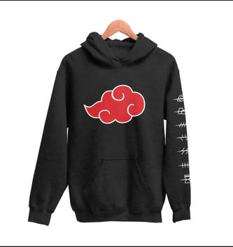 Compra online de Mangas compridas femininas 2 peças conjunto akatsuki nuvem  símbolos imprimir hoodies + calças agasalho feminino moletom streetwear