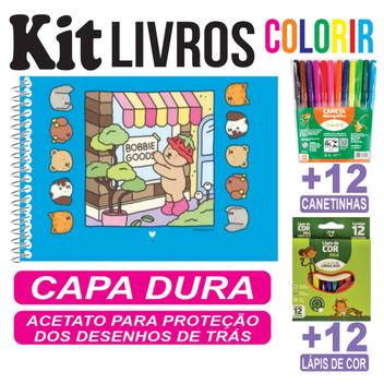 Bobbie Goods Kit Completo Livro de Colorir Capa Dura Folha Anti-Manchas ...