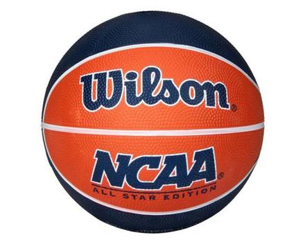 Bola de Basquete Wilson NCAA Mini Preta e Vermelha