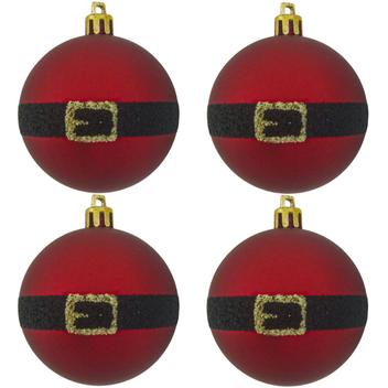 Jogo 3 Bolas de Natal Cinto Papai Noel Vermelho 10cm