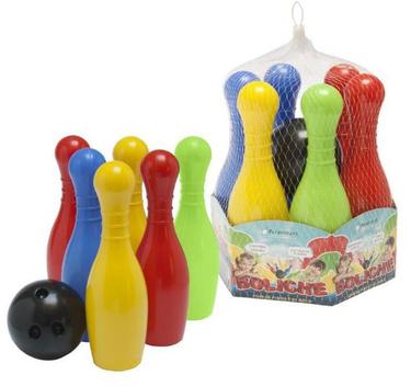 Jogo De Boliche Grande Brinquedo Com 10 Pinos 30cm 2 Bolas