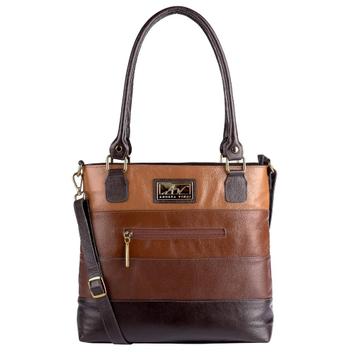 Bolsa baú de couro Chessy café Feminino - Andrea Vinci - Bolsas