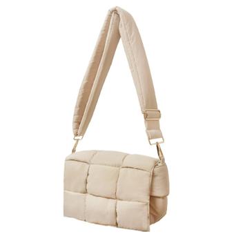 NAARIIAN Puffer Tote Bag For Women - Large Lightweight Hand Woven Shoulder Bag | Puffy Nylon & Cotton Purse - View #6