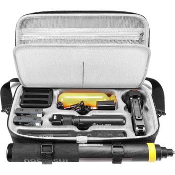 AMAZEAR Funda De Transporte Para Accesorios Insta360 GO Ultra - Bolsa De Viaje Impermeable Con Correa, Estuche Rígido Para Protección Y Organización, Negro