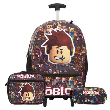 Bolsa Mochila Escolar Juvenil Roblox Preta Rodinhas Crianca TOYS 2U Bolsas Magazine Luiza