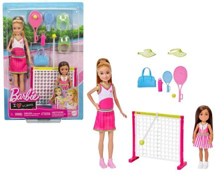 Boneca Articulada Barbie Malibu Aula de Tênis Com Chelsea e Stacie