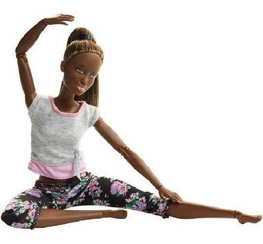Boneca Barbie Articulada Negra Yoga Made To Move Top Eua - Mattel