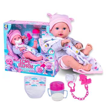 Boneca Reborn com Acessórios - Nenem Nanando - Love Born - 36 cm