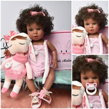 Boneca Bebê Reborn Princesa Negra Morena Loira – Mega Mulher store