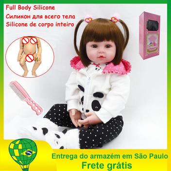 Boneca Bebê Reborn Realista de Silicone NPK 48cm e Girafinha - USA