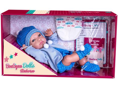 Boneca Boutique Dolls Reborn Menino - Super Toys 474 - Xickos Brinquedos