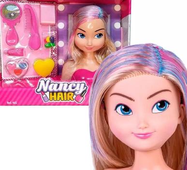 Boneca Busto Brinquedo Menina Maquiagem Penteados Nancy Hair - Teen Kids