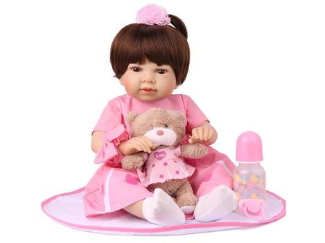 Boneca Reborn Laura Baby Pietra com AcessÃ³rios NPK Doll