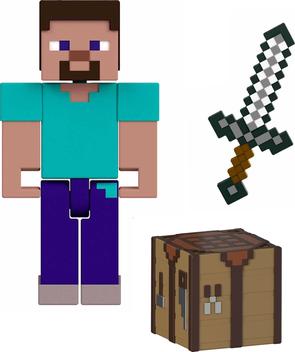 Boneco de Ação Mattel Minecraft Steve - 8cm com Acessórios - Bonecos ...
