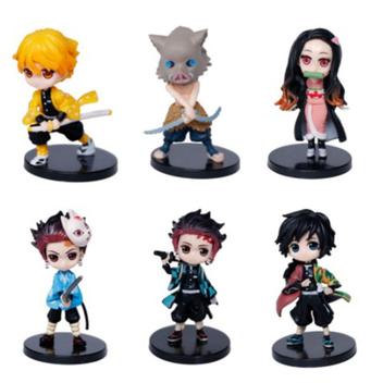 Boneco Colecionavel Miniatura Demon Slayer Kimetsu no Yaiba Tanjiro Zenitsu  Inosuke Nezuko Tsuyuri Giyu 7cm