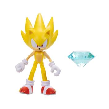 Sonic the Hedgehog 2 Movie Super Sonic 10cm c/ Esmeralda - Jakks - Bonecos  - Magazine Luiza