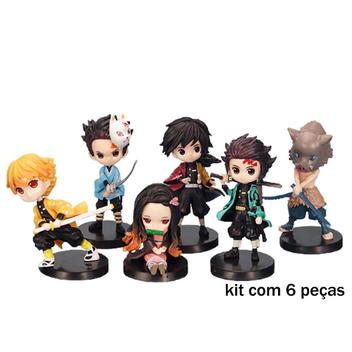 Bonecos Demon Slayer Anime Kemetsu no Yaiba coleção geek 6 unidades ...