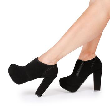 Bota Ankle Boot Meia Pata Plataforma Salto Grosso C6 Modarpe