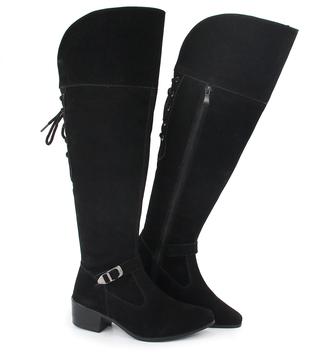 Bota preta sale cano alto camurça