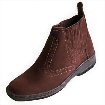 Bota masculina de couro botina forte refor ada confortavel botinha