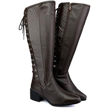 bota com cadarço cano longo