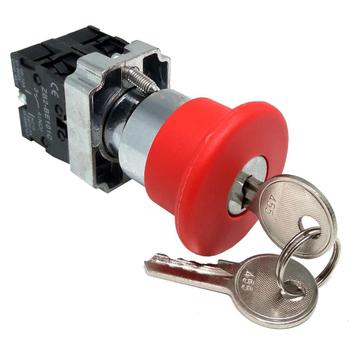 Botão Eng Botão de Emergência c/ Chave e Trava 22mm - Desligamento Rápido - ENG ...