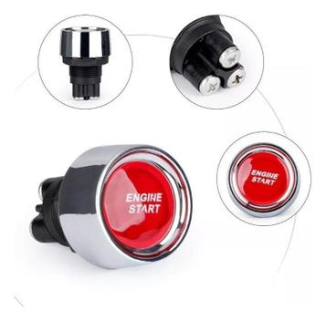 Botão Partida Start Stop Universal Com Led Cromado Iluminado ...