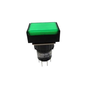 Botão Pulsador Plástico Verde 220V 16mm IP40 - Metaltex - Botões ...