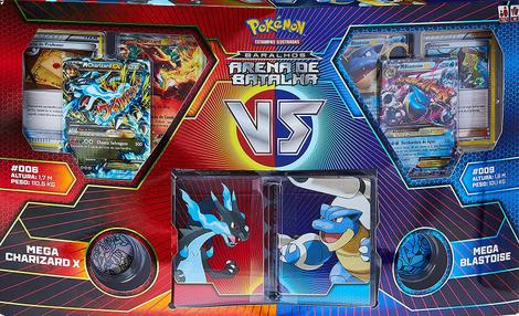 Box Pokémon Mega Evolução - M Charizard Vs M Blastoise - copag - Deck de  Cartas - Magazine Luiza