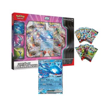 Box Pokémon TCG Coleção Lendas Azuis Kyogre Ex - Copag - Deck de