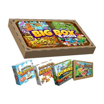 Big Box Com 4 Jogos na Caixa de MDF - 33334 - PaperToys - Jogo de Dominó,  Dama e Xadrez - Magazine Luiza