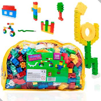 Brinquedo Blocos De Montar Tudo Infantil Educativo 500pçs - Engetex ...