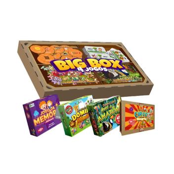 Jogo Infantil Big Box 4 Jogos Educativo Peças Grande Madeira