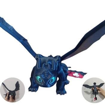 Brinquedo Dragão Banguela Fúria da Noite Articulado 3D Presente ...