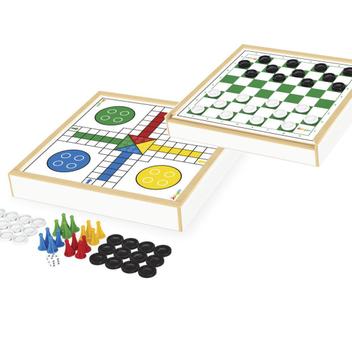 Brinquedo Educativo Jogo De Damas Adaptado Estojo Em Mdf - Carlu Brinquedos  - Jogo de Dominó, Dama e Xadrez - Magazine Luiza