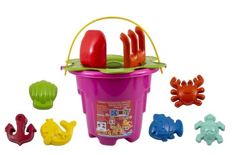 Brinquedo Infantil Balde de Praia Império Com Pás e Moldes G Kendy ...