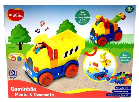 Caminhão Brinquedo 25 Blocos Montar Brinquedo Infantil Dismat -  WebContinental