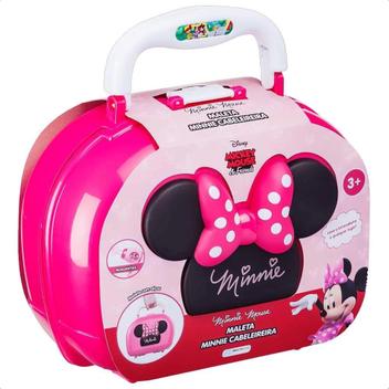 Brinquedo Maleta Minnie Cabeleireira Rosa Com Alças Diversos Acessórios ...