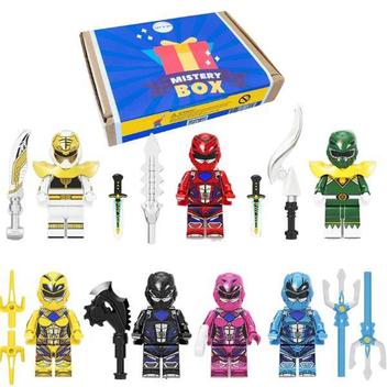 Brinquedo Power Ranger Let's Go 7 Bonecos Lego 94 Peças - LetS Go ...