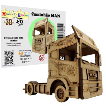 Brinquedo Quebra Cabeça 3d Caminhão Man Mdf Classic