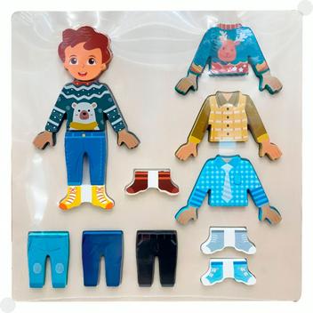 Brinquedo Troca Roupinha Homem Madeira DMT6776 - DMToys - DM Toys - Chocalho para Bebê - Magazine Luiza