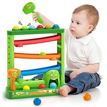 Brinquedos infantis para crianças de 12 3 anos, brinquedos pound a ball  incluídos 2 hammer & 12 bolas, brinquedos montessori para 12-18 meses bebê,  jogo interativo para meninos e meninas, presente educacional