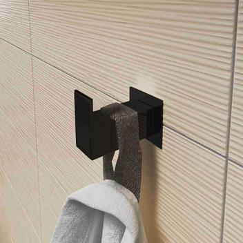 Cabide Para Toalha de Banho gancho Banheiro Lavabo Aço Inox 304 Preto ...