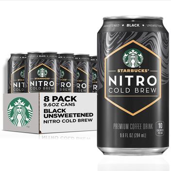 Café Starbucks Nitro Cold Brew preto sem açúcar, 284 ml, pacote