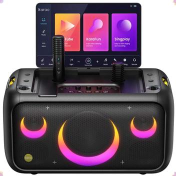 Caixa de Som Amplificada JOOG X1 com Tela Touch 13,3, Microfone